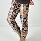 Pants model "Wild Blossom" - taupe-multicolored
