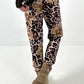 Pants model "Wild Blossom" - taupe-multicolored