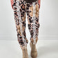 Pants model "Wild Blossom" - taupe-multicolored