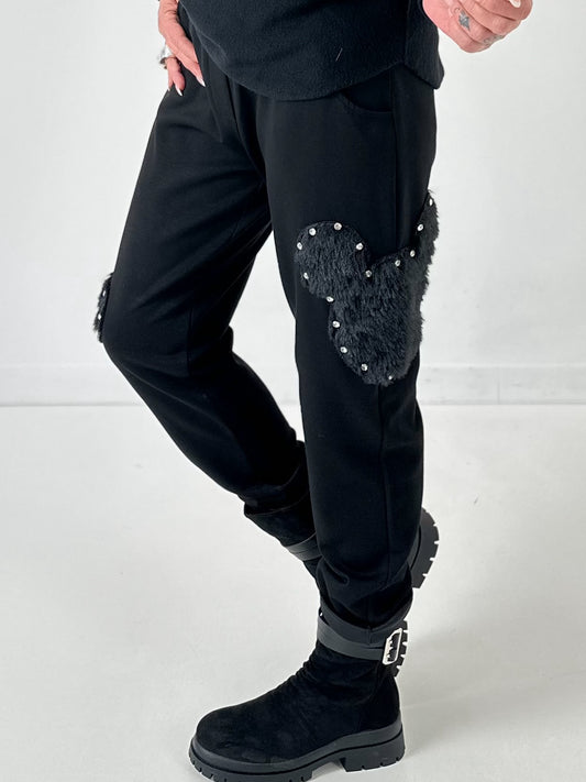 Pants model "Furry Patch" - black