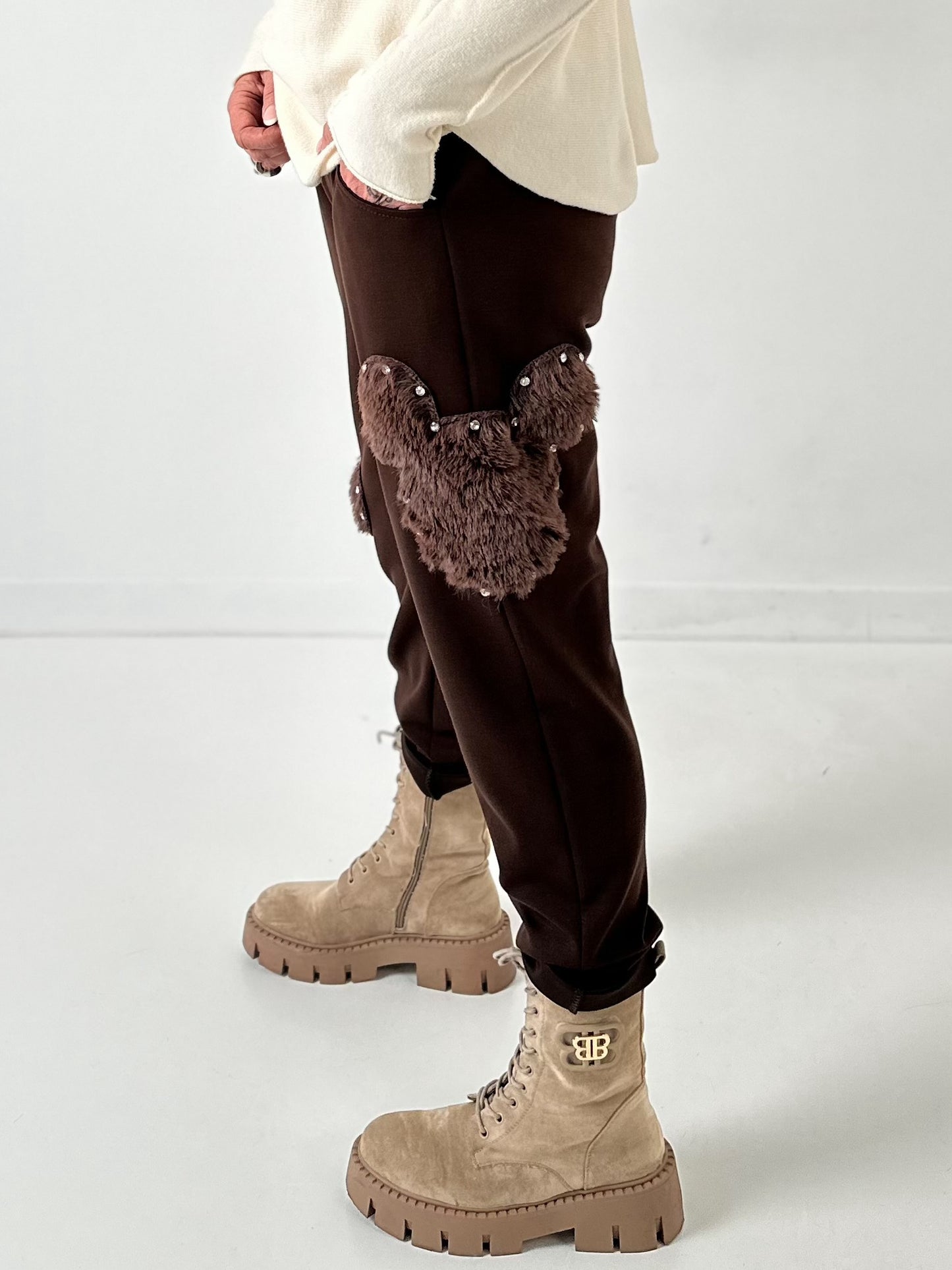 Pants model "Furry Patch" - chocolate