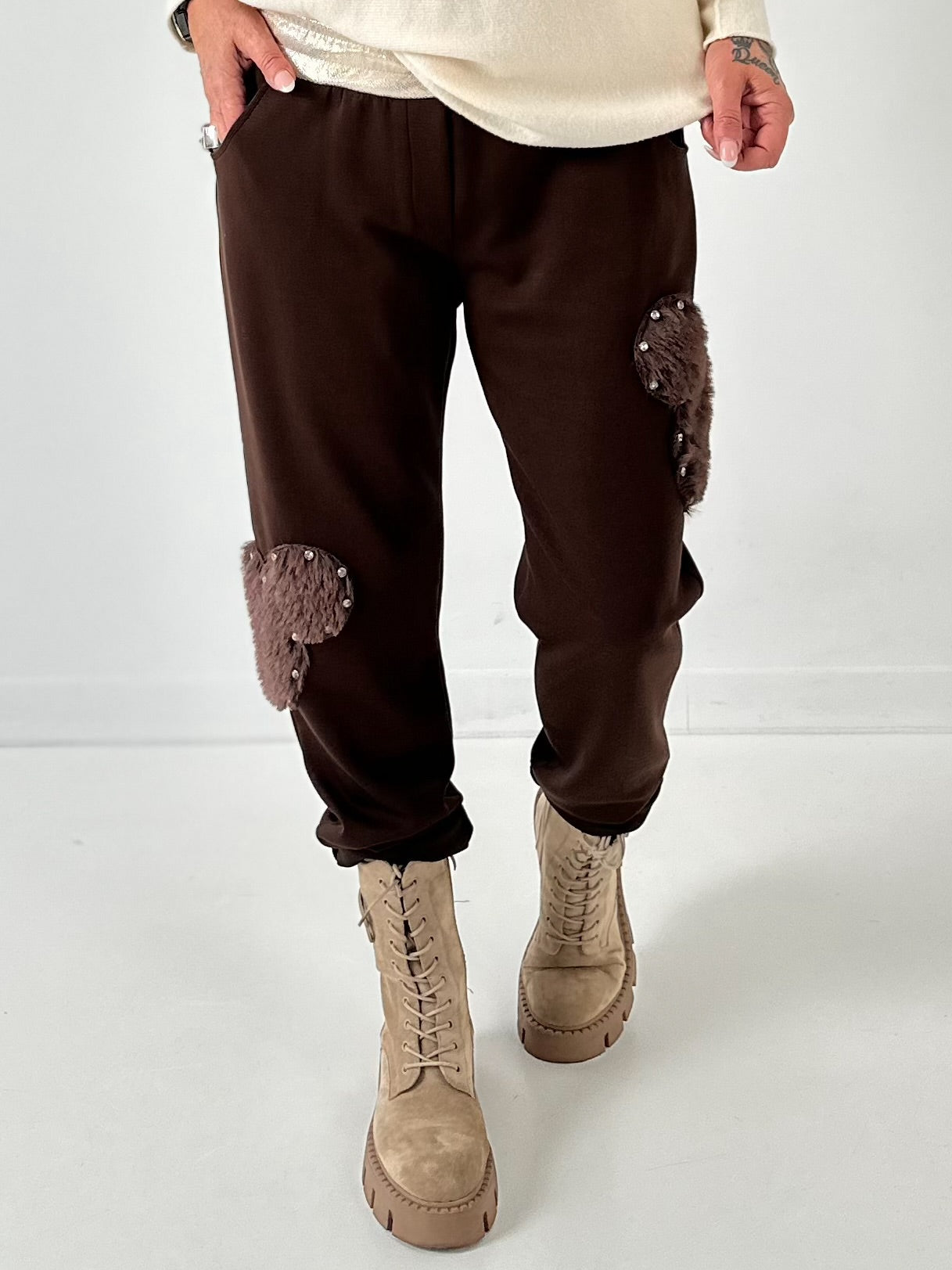 Pants model "Furry Patch" - chocolate