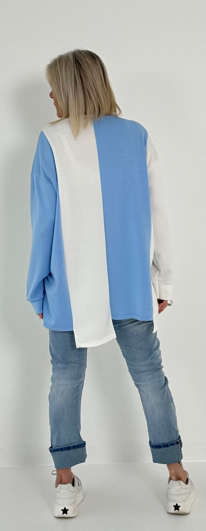 Sweatshirt Modell "Amazing" - hellblau-weiss