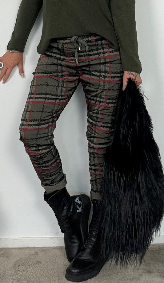 Pants "Bruna" - olive-multicolored