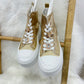 Hoge sneakers met verwijderbare decoratieve elementen "Taylor" - goud