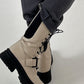 Bootie model "Buckle Down" - beige-black