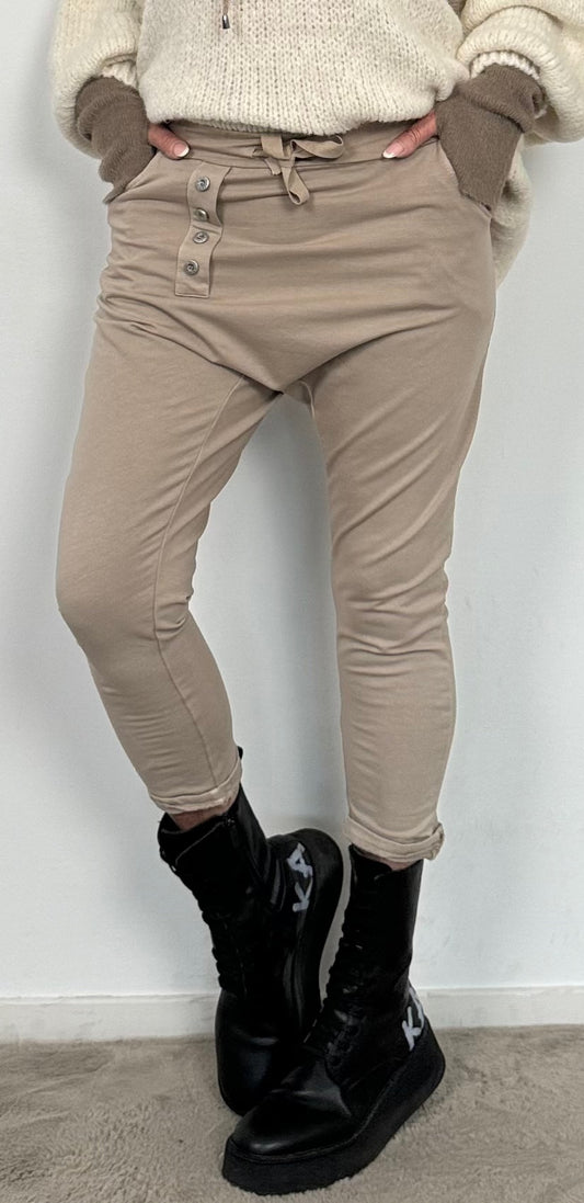 Wijde broek "Chrissy" - beige