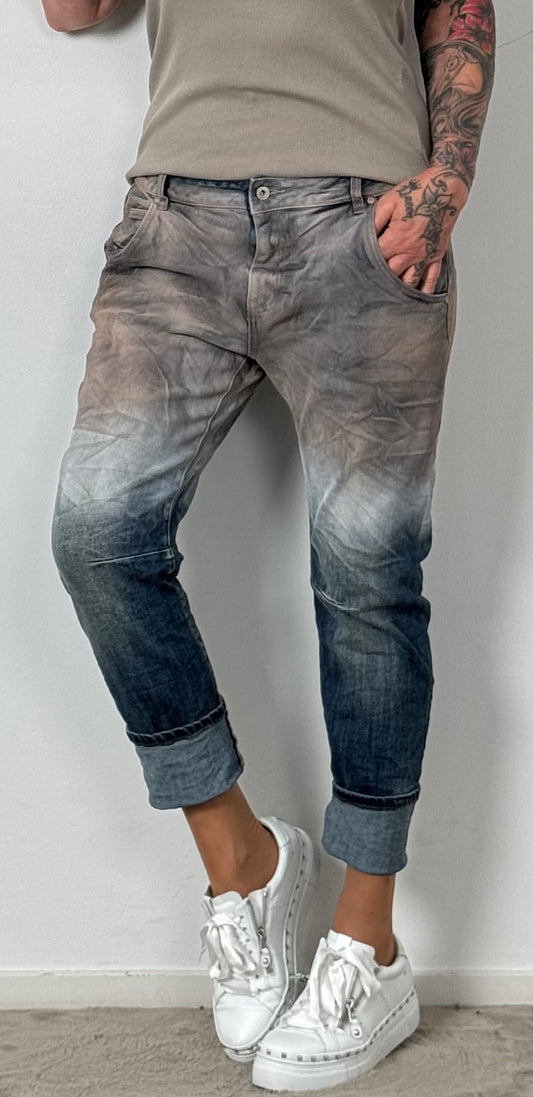 Jeansbroek "Chrissy" - denim-taupe