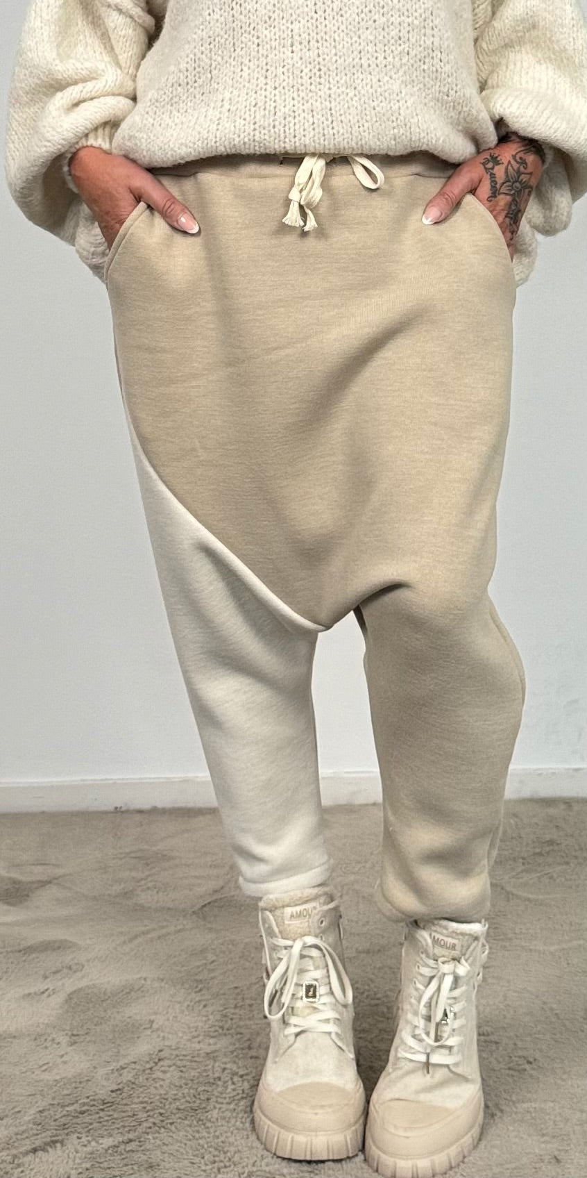 Gebreid baggy "Zara" - beige