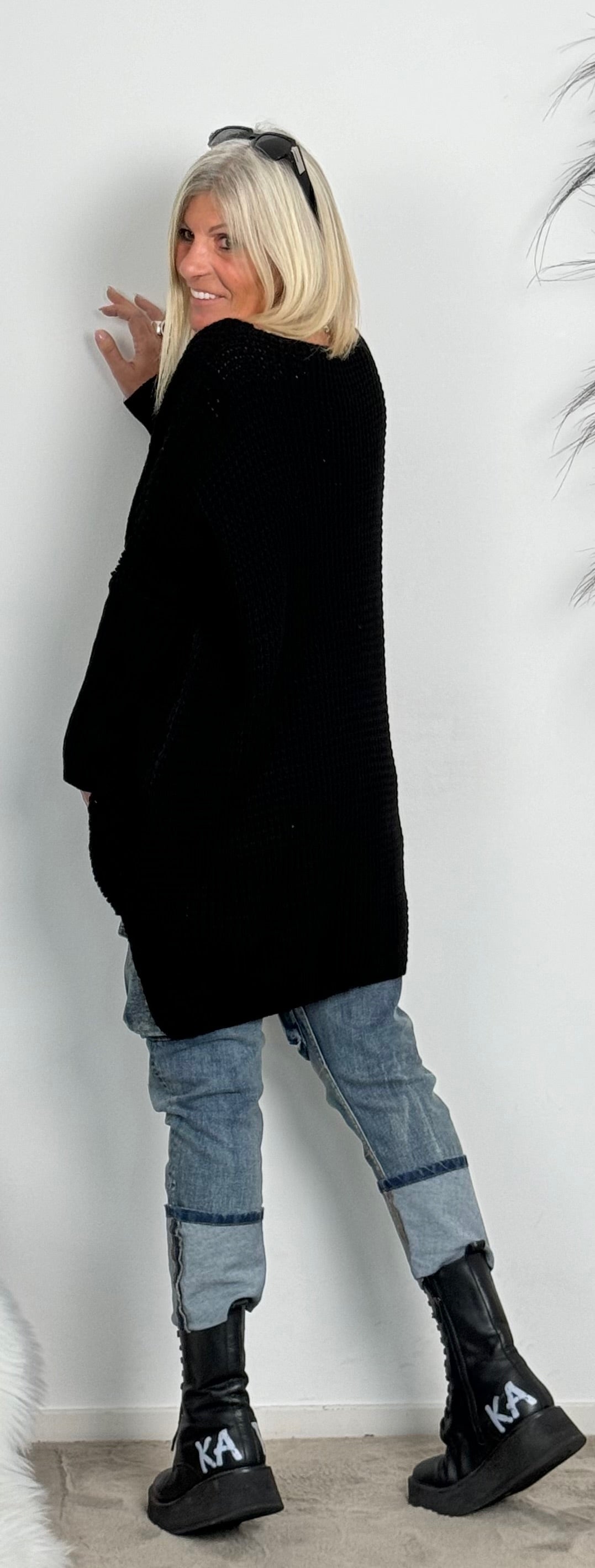 Oversized Pullover "Paris" - schwarz