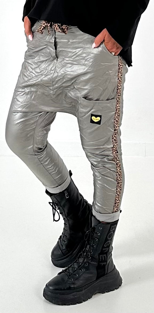 Baggy broek model "Wildveg" - zilvergrijs