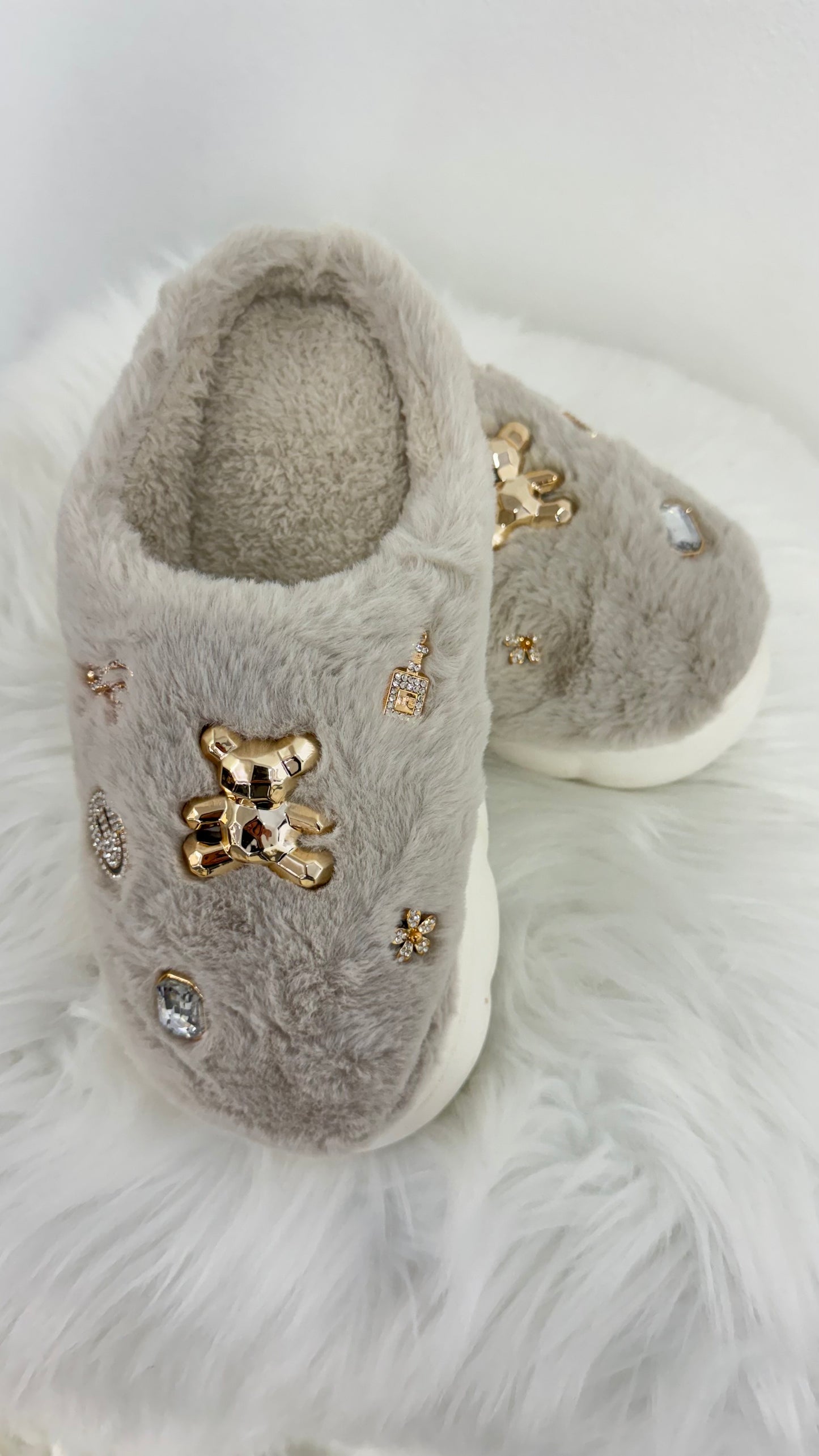 Fur slipper "Ira" - beige