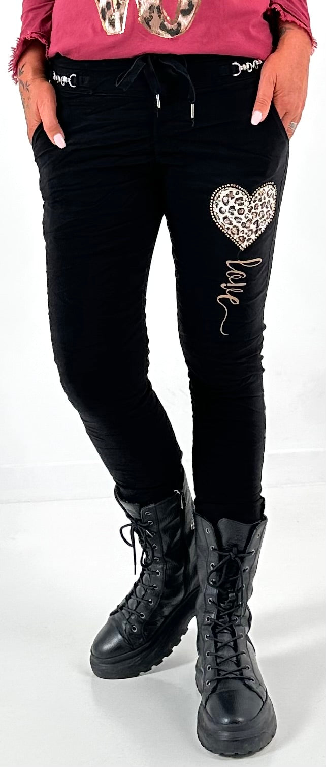 Broek model "Amour Stitch" - zwart
