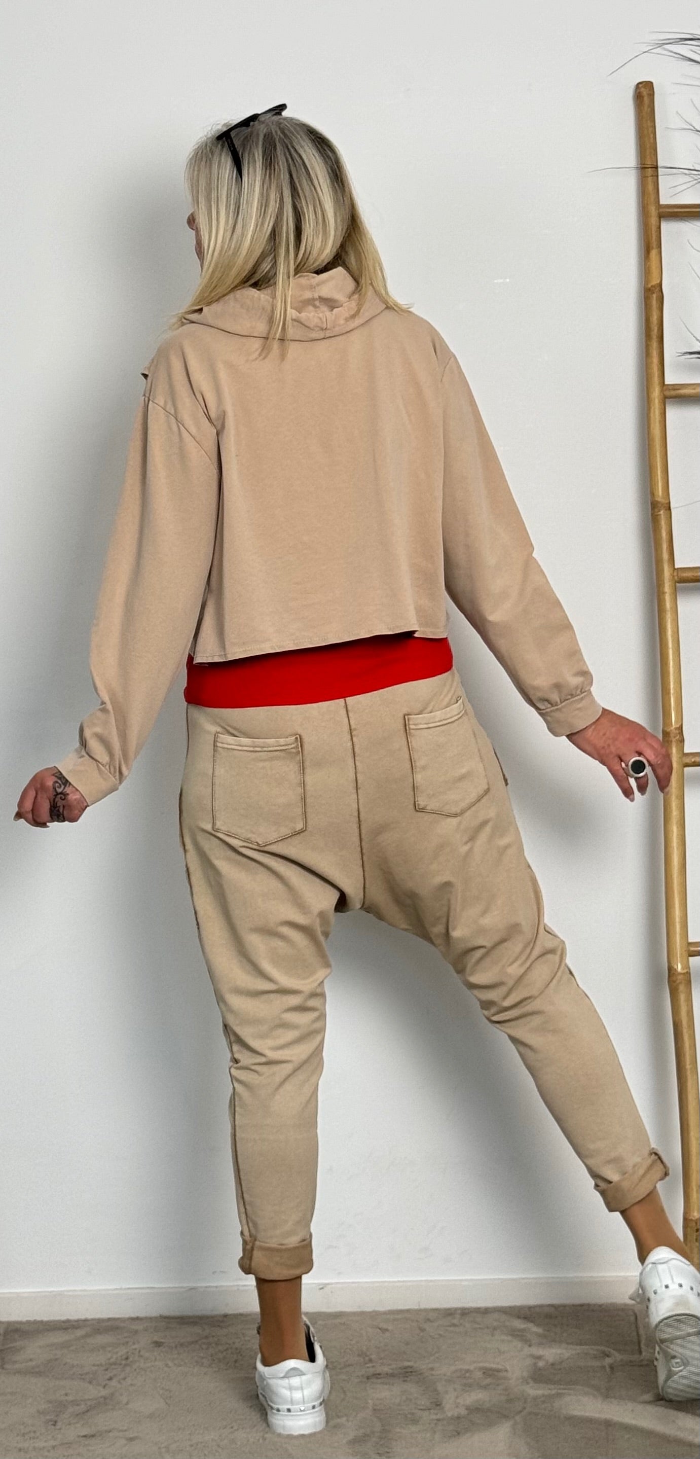 Sweatshirt Baggy Hose "Luna" - light camel