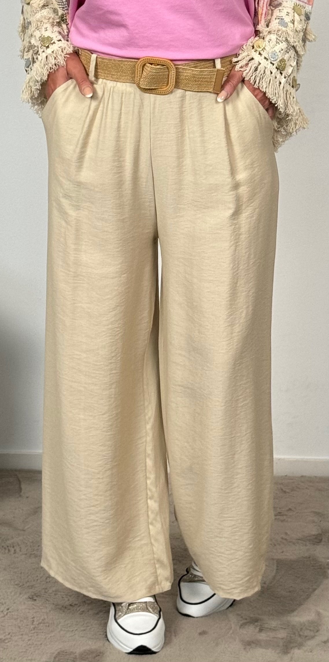 Marlene Hose mit Gürtel "Chiara" - beige