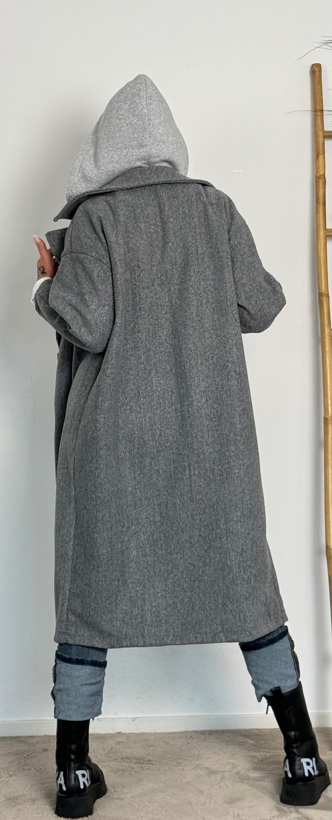 Coat with sweatshirt insert "Kim" - grey