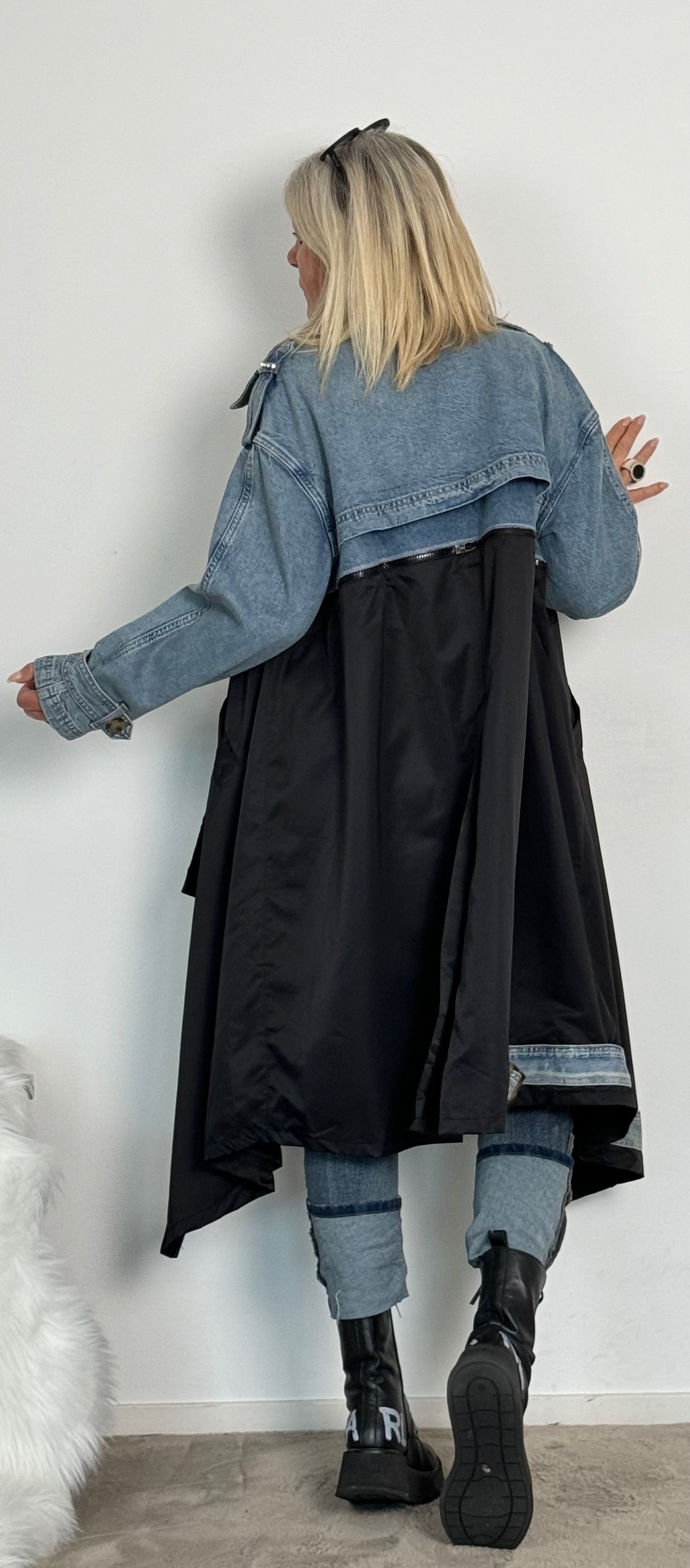 Coat Two in one "Jette" - denim-black