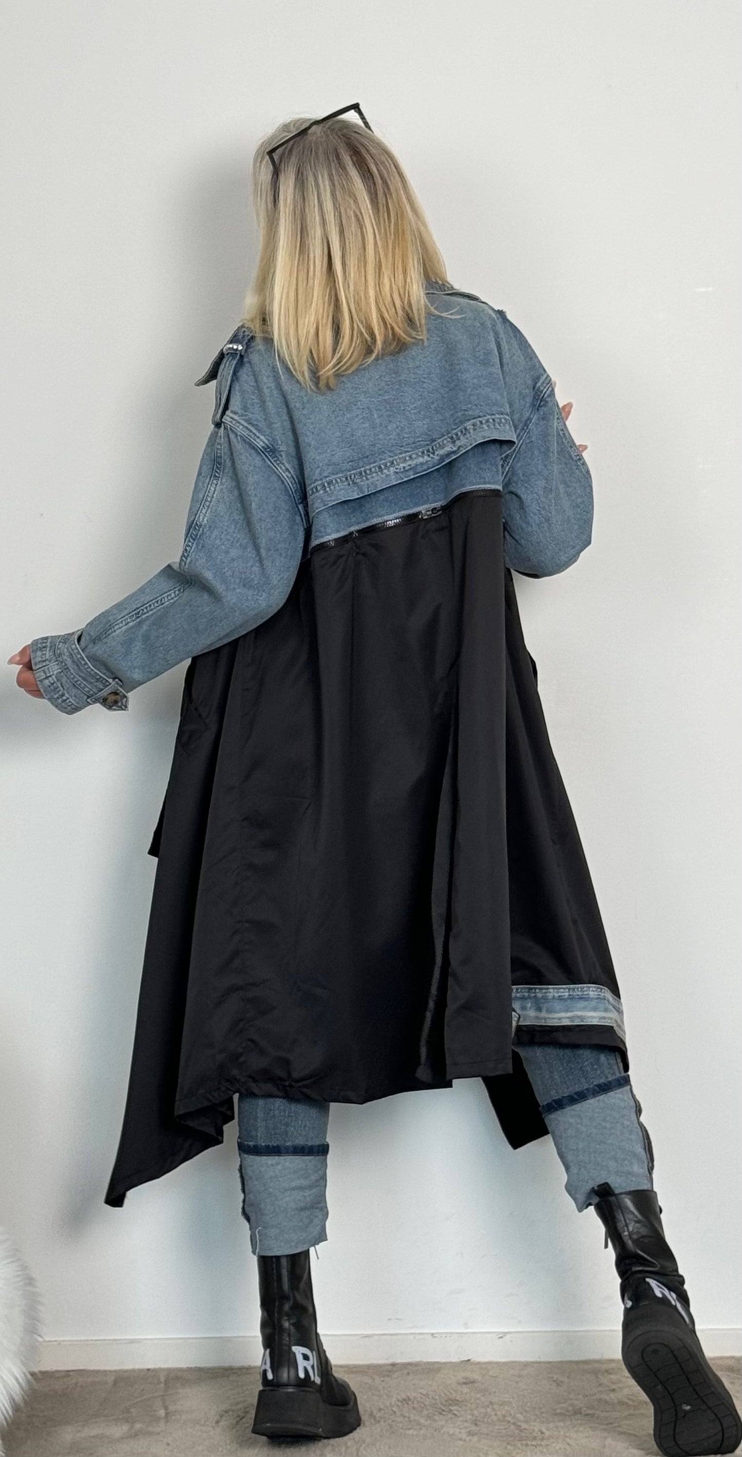 Coat Two in one "Jette" - denim-black