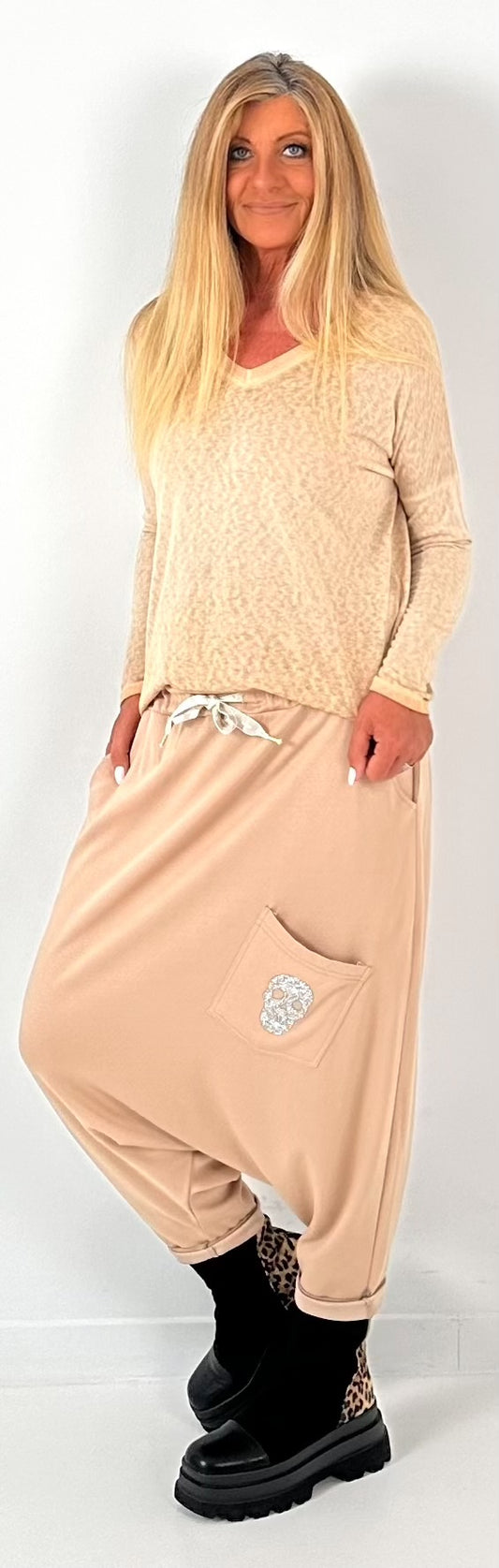 Fine knit shirt model "Clasique" - camel