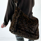 XXL shopper model "Fluffy" - Leo- mocha-black