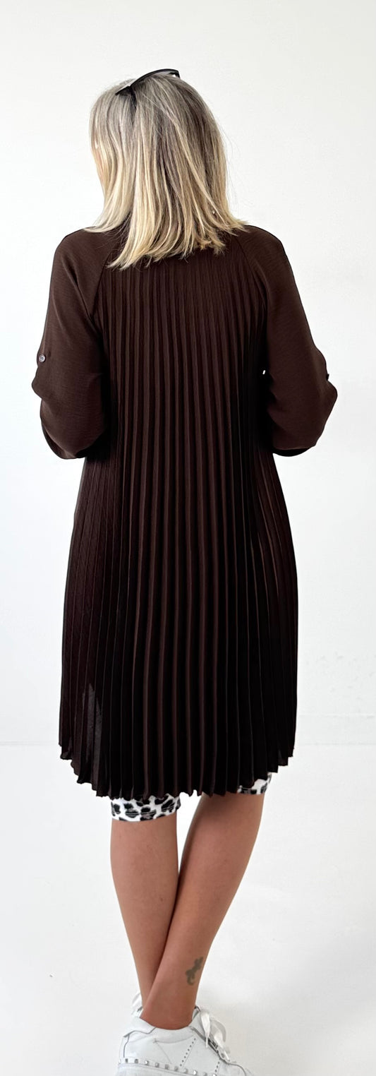 Plissee Bluse Modell "Soft Motion" - mokka