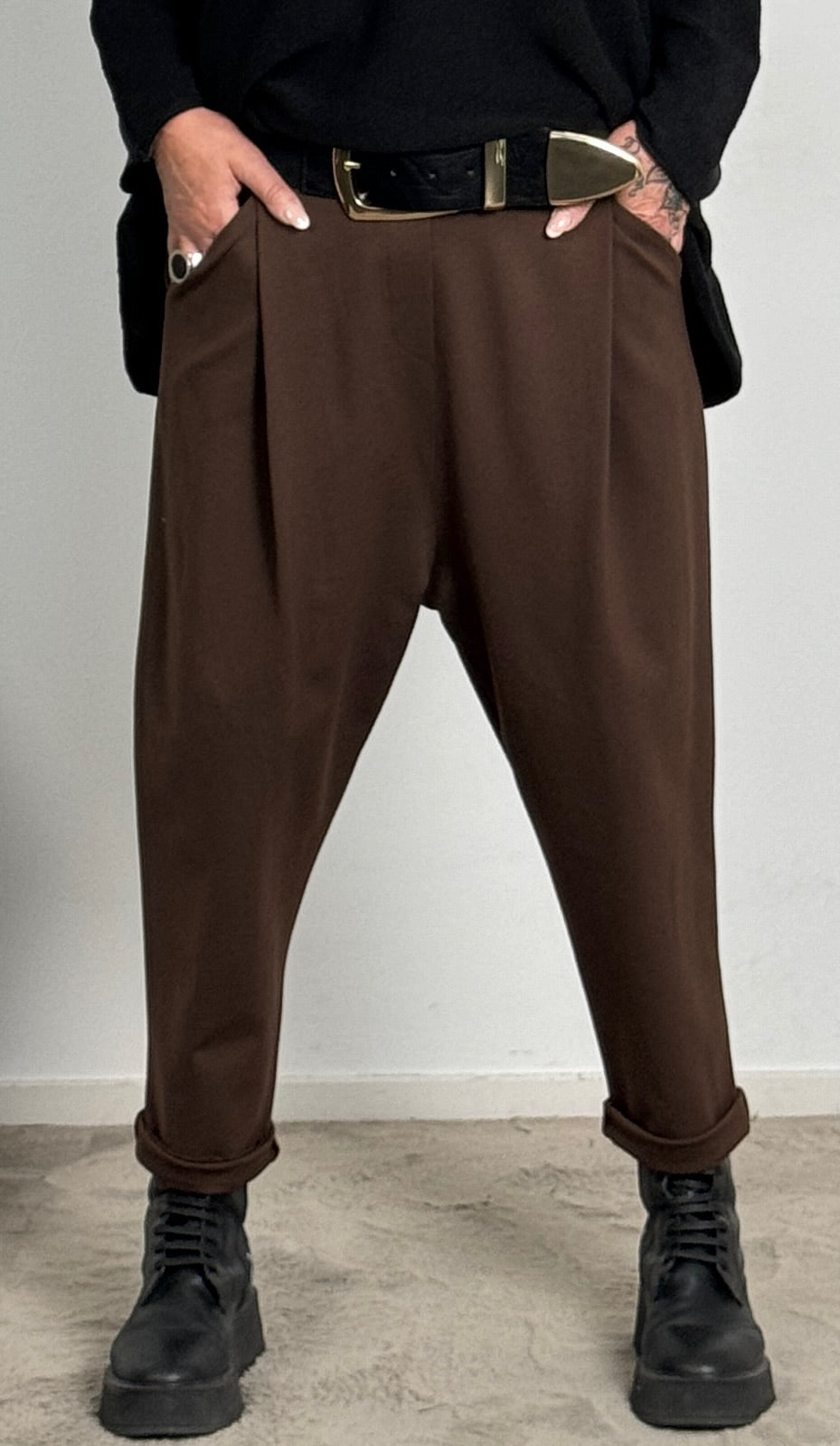 Baggy pants "Sammy" - chocolate