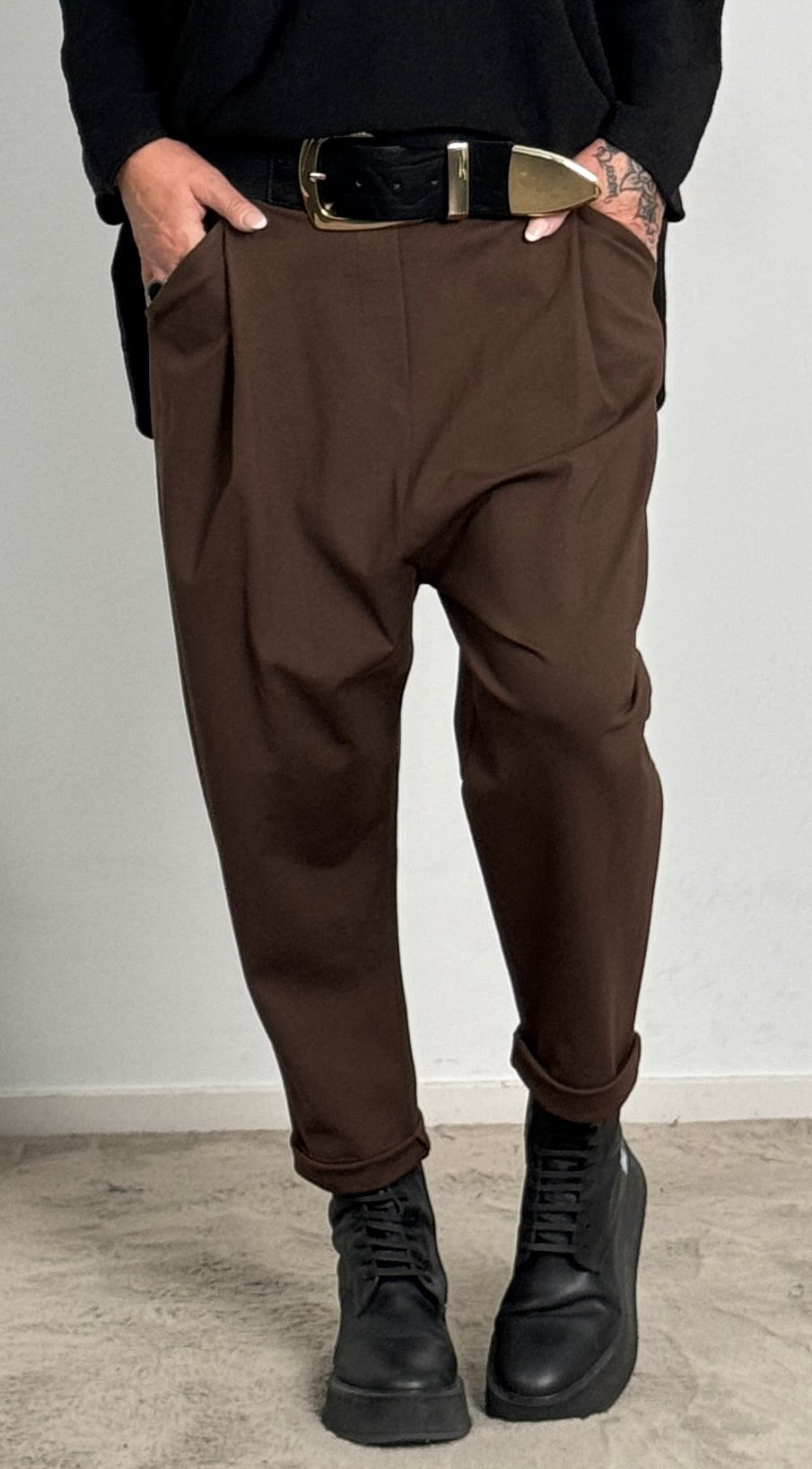 Baggy pants "Sammy" - chocolate