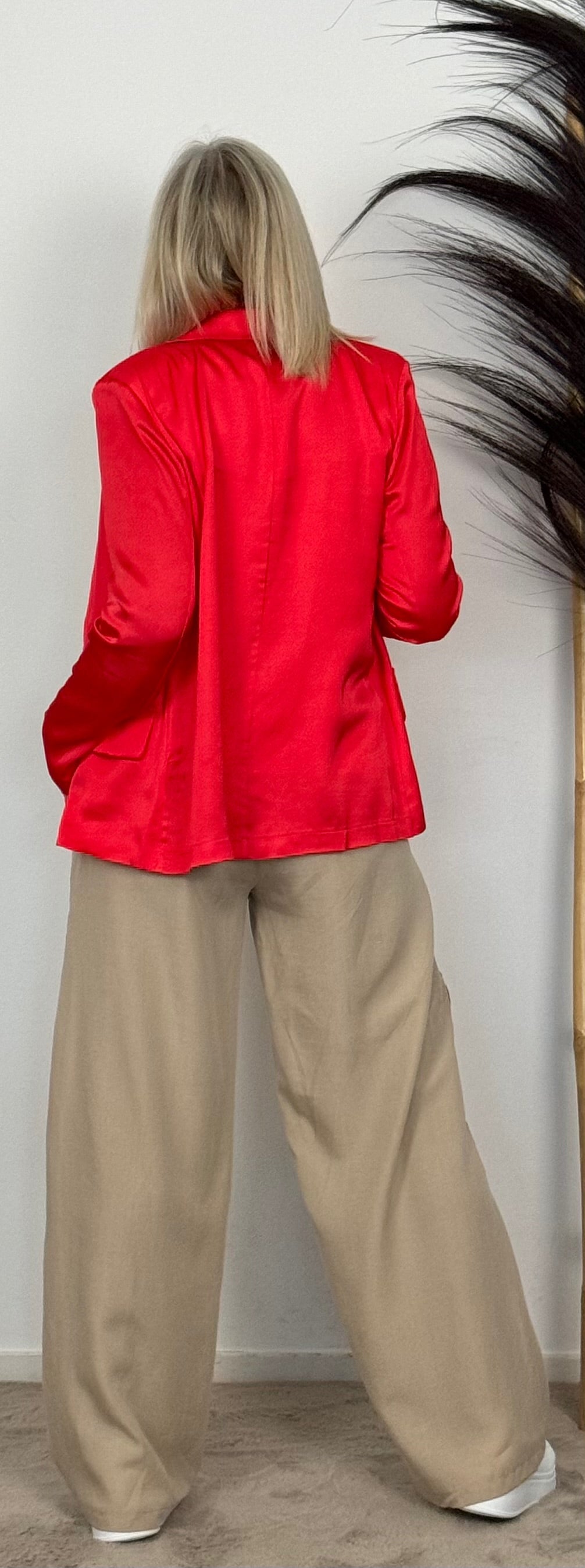 Satijnen blazer "Josie" - rood