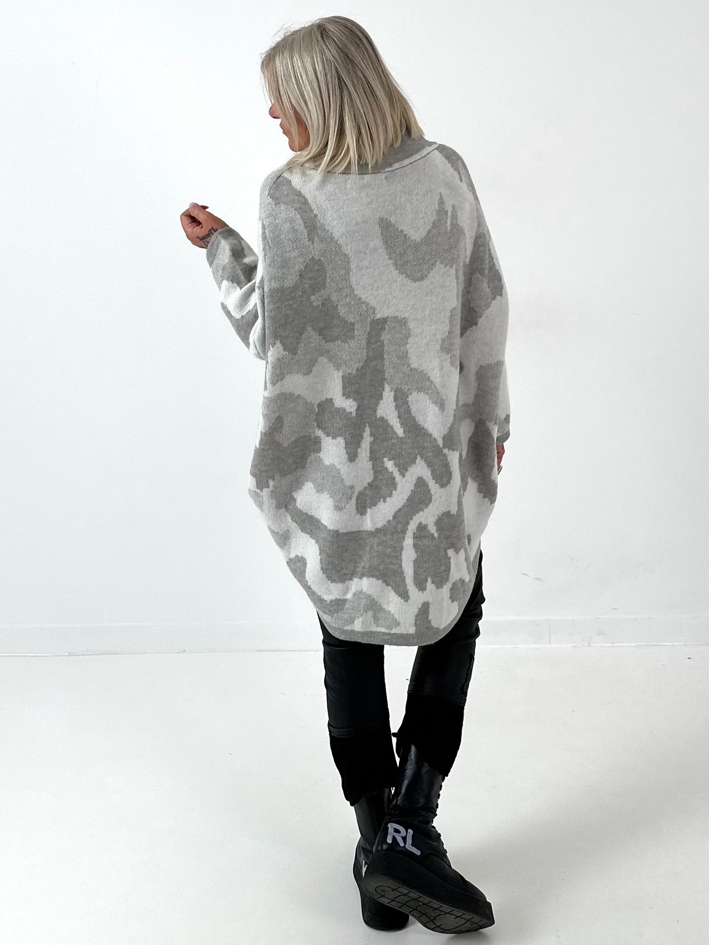 Pullover Modell "My Way" - grau-weiss