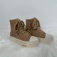 Bootie with platform sole and teddy strap model "Nora" - beige