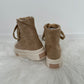 Bootie with platform sole and teddy strap model "Nora" - beige