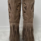 Boots with fringes model "Pocahontas" - taupe-leo