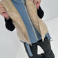 Vest with sequins and denim insert model "Smilla" - beige-denim