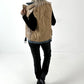 Vest with sequins and denim insert model "Smilla" - beige-denim