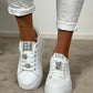 Sneaker mit abnehmbaren Schmuckelementen "Cleo" - weiss