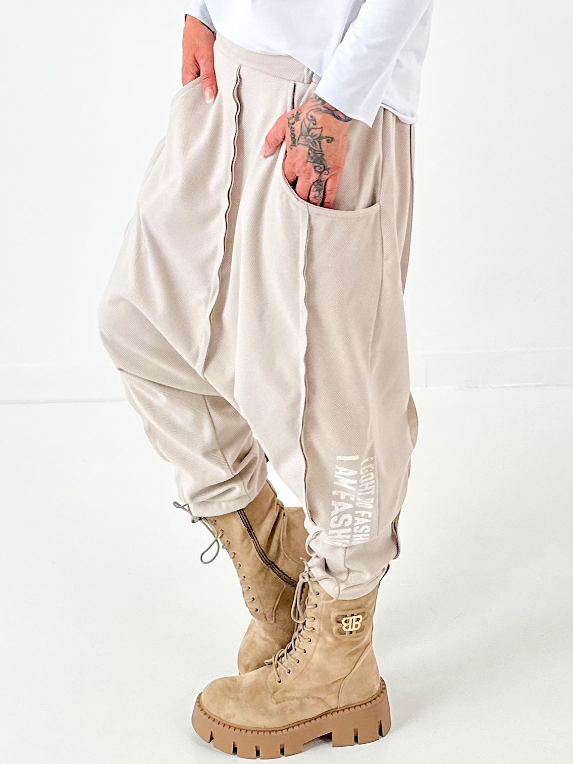 Baggy broek model “Trend Command” - beige