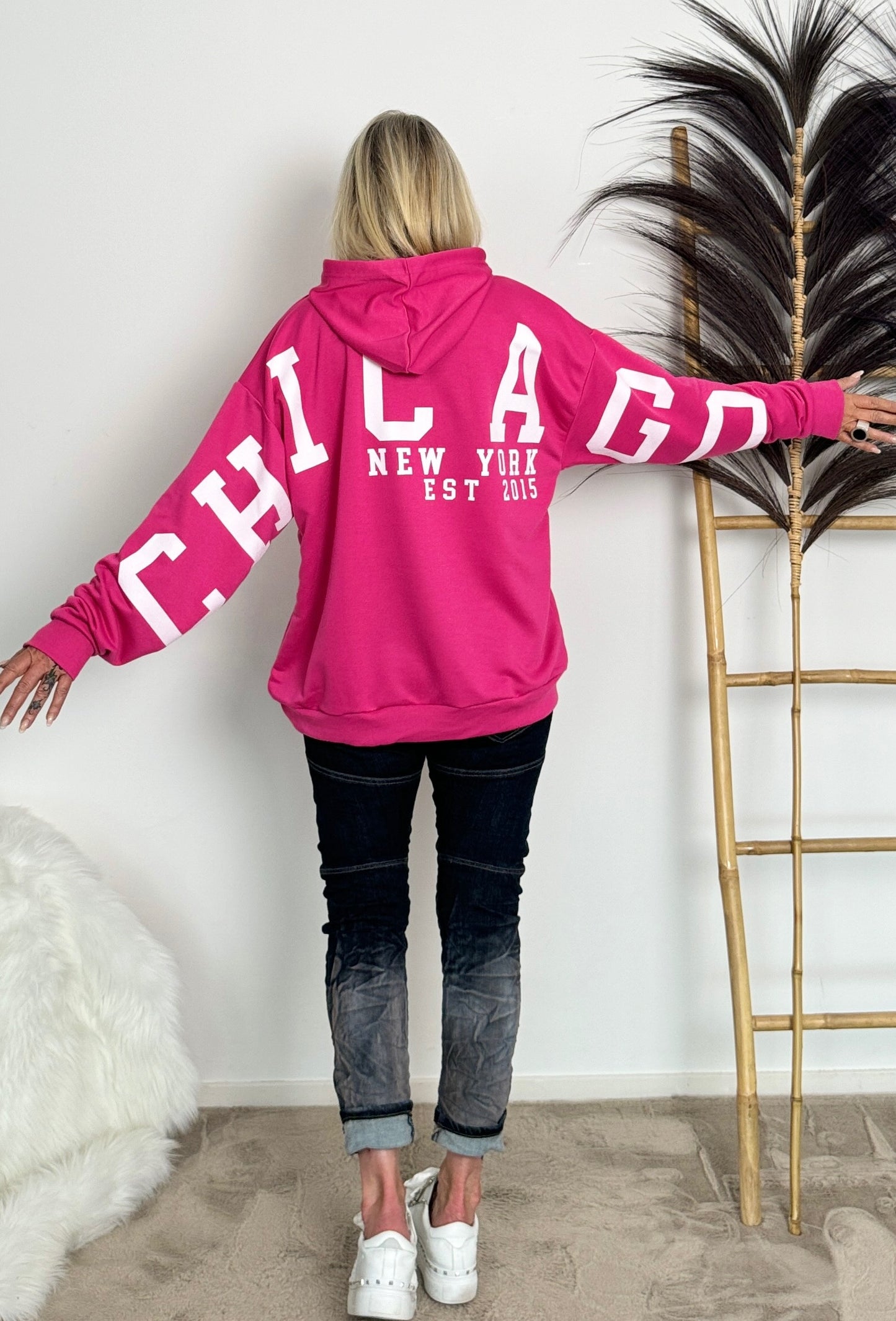 Hoodie "Chicago" - roze