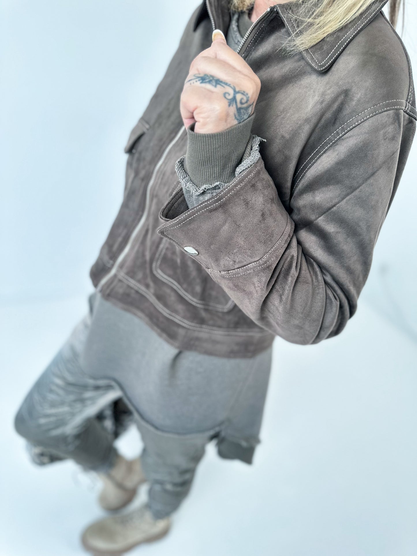 Leren jasje model "Noir Grain" - chocolade