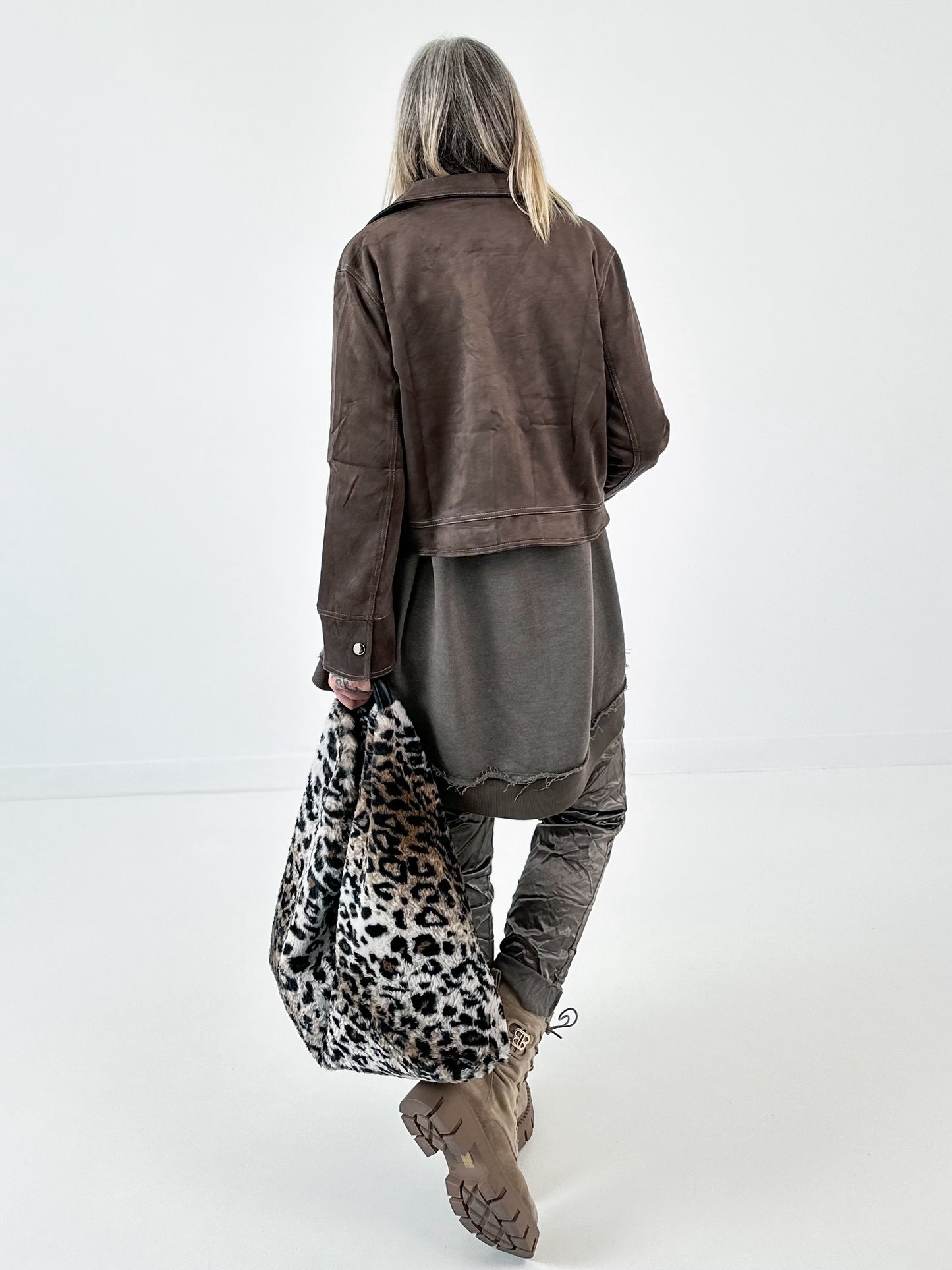 Leren jasje model "Noir Grain" - chocolade