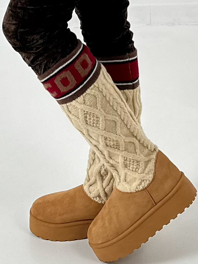 Boots model "Frosty Walk" - camel-beige-multicolored