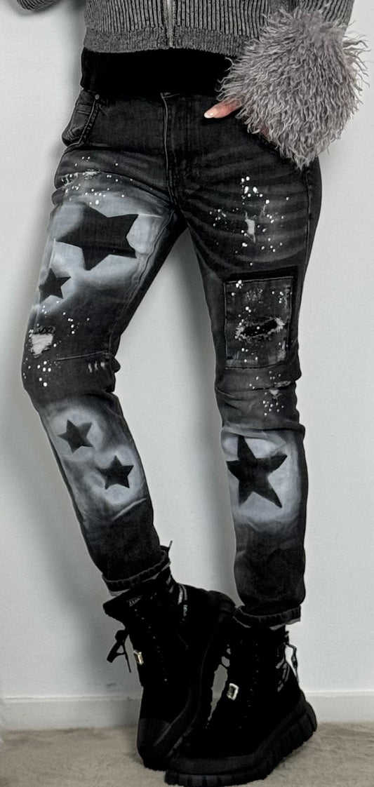 Jeans Hose "Star" - black