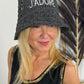 Crocheted fisherman's hat J'adore - black