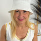 Fisherman's hat with subtle shimmering sequins "Miandra" - white