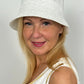 Fisherman's hat with subtle shimmering sequins "Miandra" - white