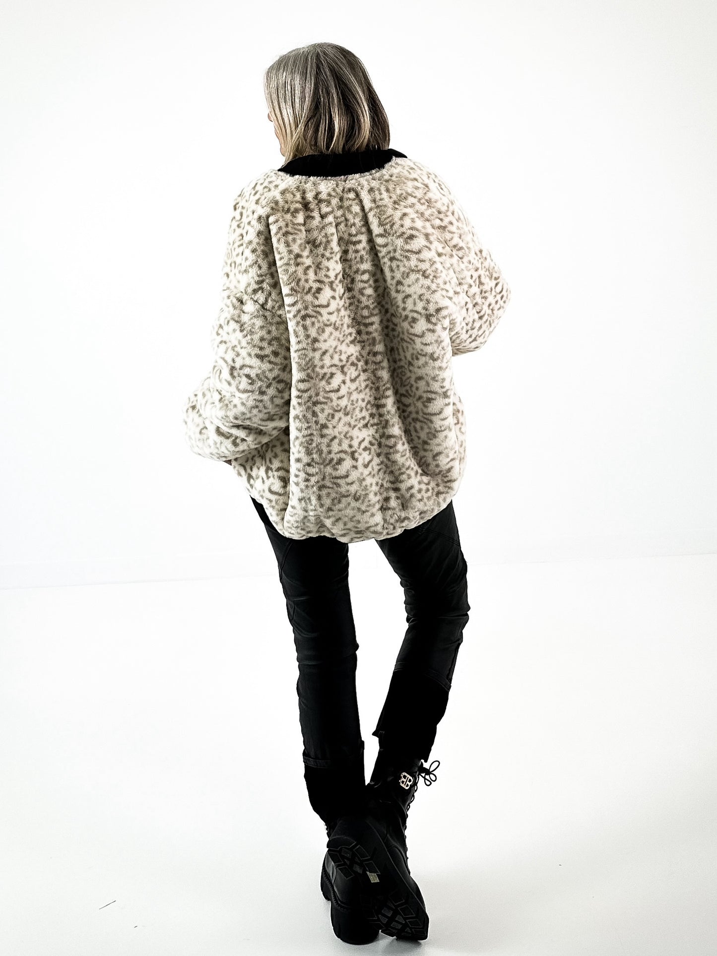 Omkeerbaar bomberjack model "Change" - zwart-leo