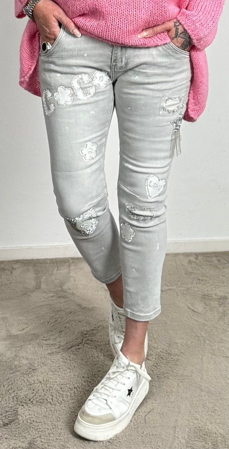 Jeans model name "Luna" - light grey