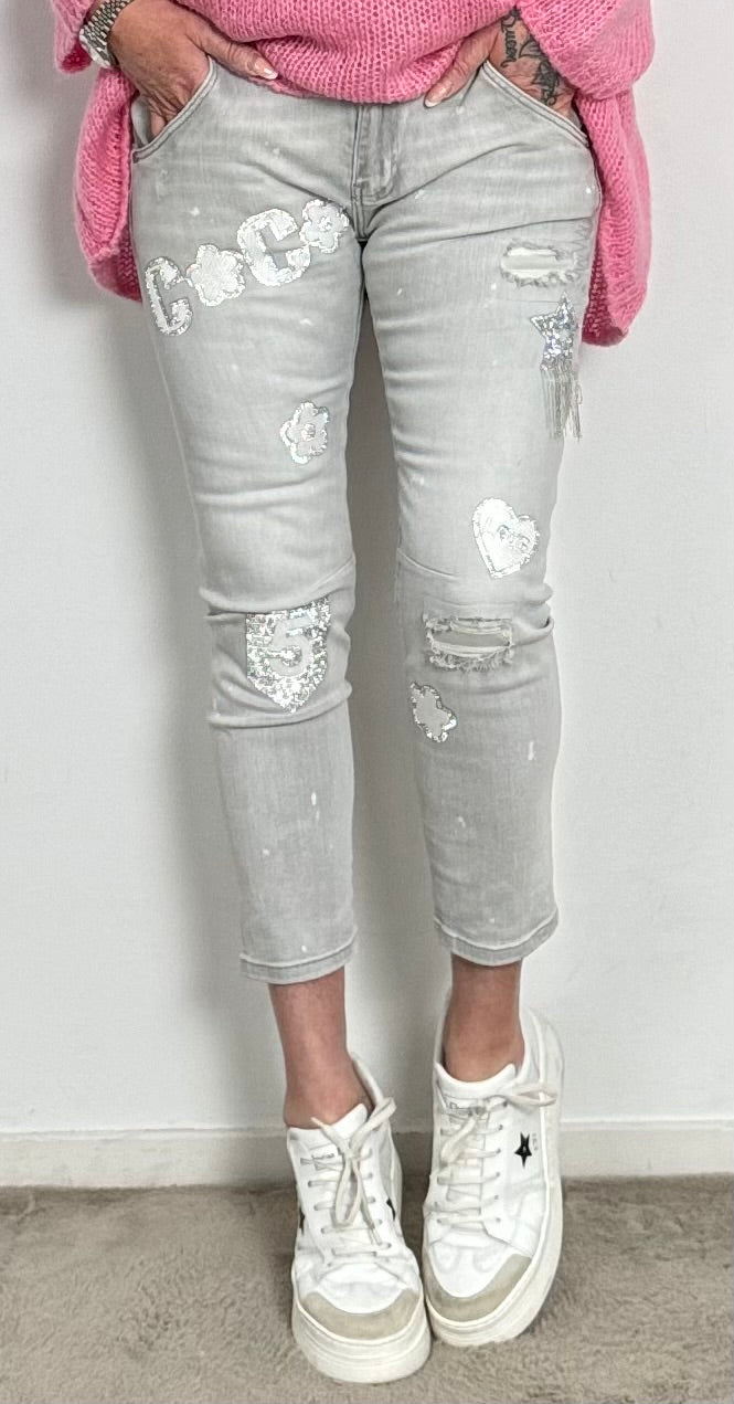 Jeans model name "Luna" - light grey