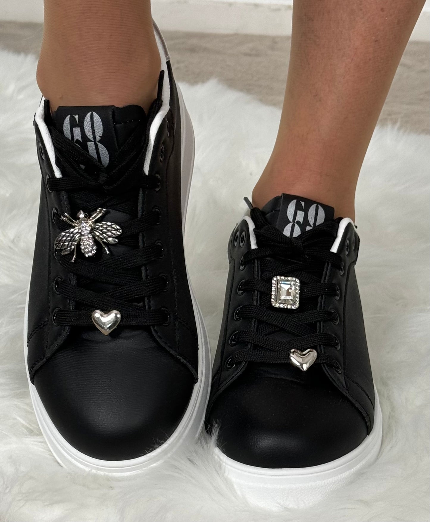 Sneakers with removable decorative elements "Nuit" - black