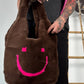 Plush bag "Smile" - chocolate pink