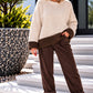 Pullover mit Kontrastsaum - beige-mokka